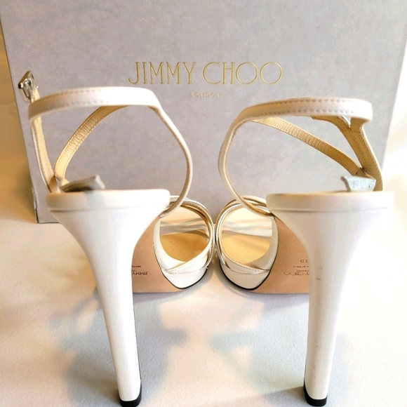 NWT $895 Jimmy Choo Lilah Metallic Leather Sandals - Picture 8 of 13